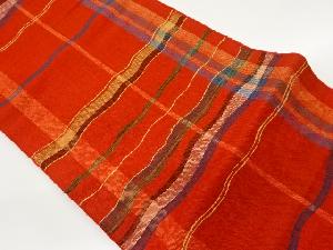 手織り紬よろけ横段模様織出し名古屋帯